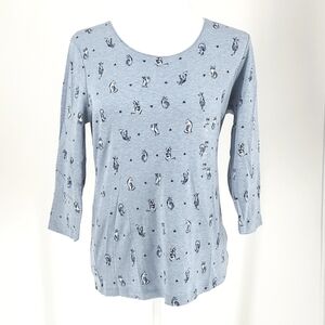 Karen Scott 3/4 Sleeve Animal Print Top
